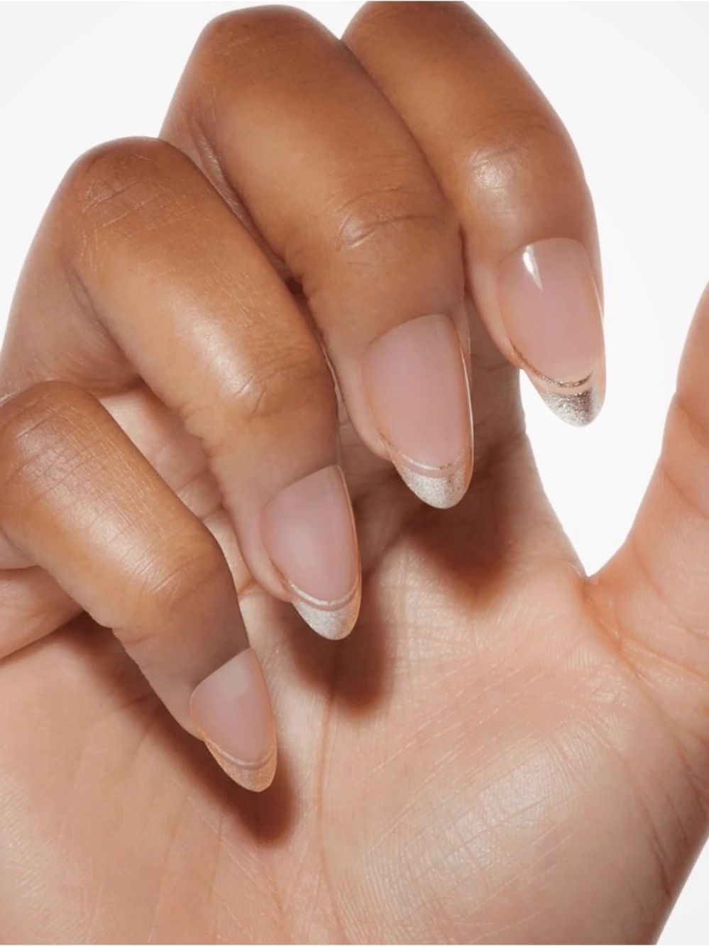 Kiss Nude Press-On Nails with Gold French Tips